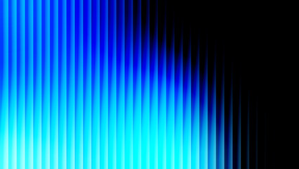 Abstract vertical blue and cyan light streaks fading into black background with gradient effect