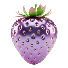 Shiny purple strawberry with gold seeds for design