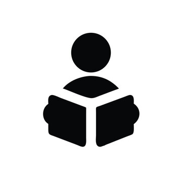 person reading book education literacy icon