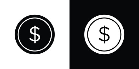 Dollar icon vector graphics. filled vector sign, Symbol illustration.