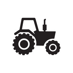 Tractor Silhouette Icon. Agriculture, Farming, and Rural Farm Vehicle Vector.