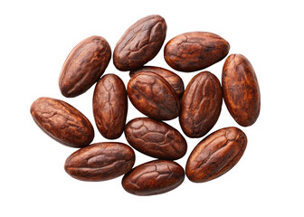 Obraz premium cocoa beans isolated on a transparent background.