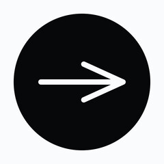 Fototapeta premium Right Arrow Navigation Symbol Isolated Circular Vector Icon.