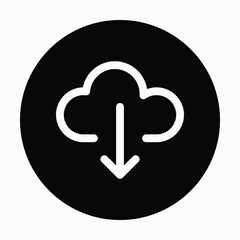 Download Cloud Arrow Symbol Isolated Circular Vector Icon.