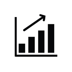 bar chart growth icon financial increase vector