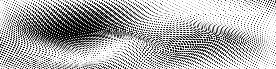 fun beautiful black and white shadow halftones retro pop art funky urban colorful comic book. Dotted halftone gradient texture. Vanishing polka dot background. Repeating dots gradation pattern backgro © Qomar