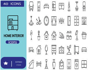 Home Interior Vector Icons Collection