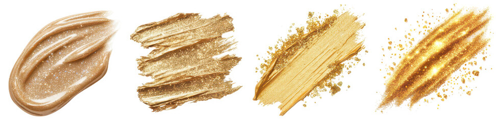Fototapeta premium Palette of Colors: A collection of makeup textures showcases a spectrum of tones and pigments, each stroke offering a unique display of color, perfect for visual exploration and creative inspiration.