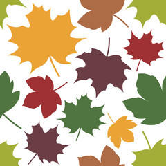 Seamless Pattern with Maple Leaves	