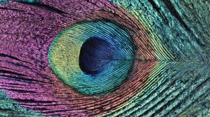 Fototapeta premium Peacock feather iridescent colors