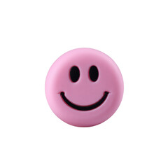 Fototapeta premium Pink smiley face isolated on transparent background in graphic style