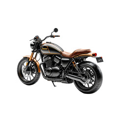 Sleek, low-profile motorcycle with a stylish color scheme and detailed components