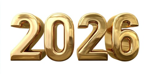 Golden numbers celebrating future year.