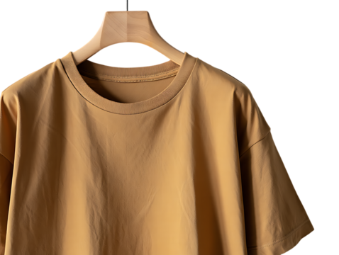 Blank yellow t shirt front  mockup, plain cotton t shirt mock up template for design, branding, print, store. Empty casual apparel on transparent background. - Powered by Adobe