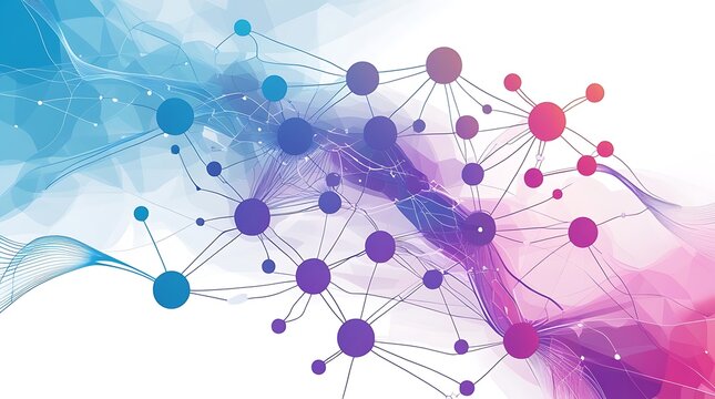 Abstract network connections data flow futuristic digital concept