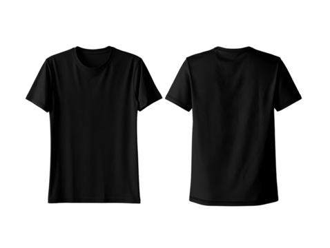 men's short sleeve t-shirt mock up in front, side and back views, design presentation for print, 3d illustration, 3d rendering