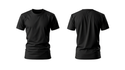 men's short sleeve t-shirt mock up in front, side and back views, design presentation for print, 3d illustration, 3d rendering