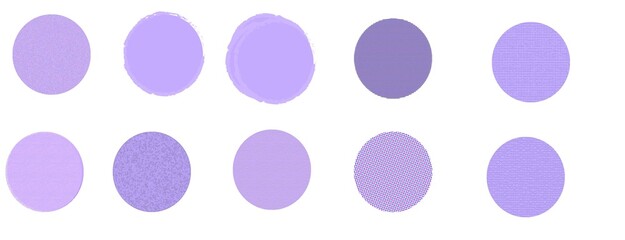 Circle shape stamp set purple color design hand drawn element set pack