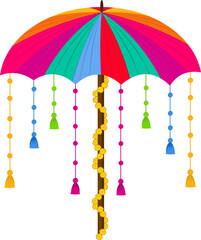 indian wedding colorful decorative umbrella for haldi mehendi sangeet ceremony 