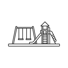Playground equipment with swings and slide