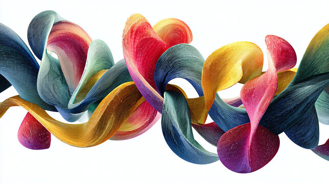 Abstract colorful art swirls and curves with vibrant colors and fluid shapes