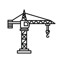 Line art icon of a construction crane