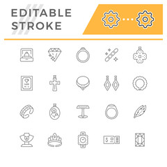 Set line icons of jewelry