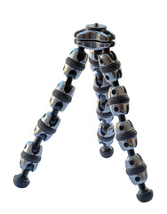 Flexible tripod with segmented legs and camera mount, ideal for photography and videography in dynamic or uneven environments