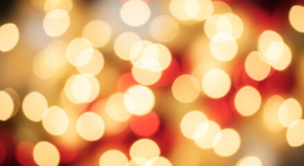 Blurred Christmas lights glowing in warm tones for festive ambiance  