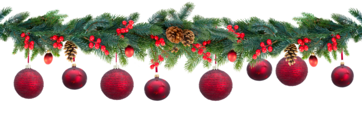 Christmas garland on white