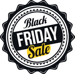Black Friday Sale Marketing Badge or Circular Promotional Stamp Icon