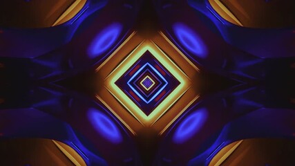 Seamless tunnel video looping screensaver featuring vibrant colors and geometric shapes