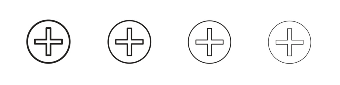 Add icon set. editable stroke eps 10 vector illustration.