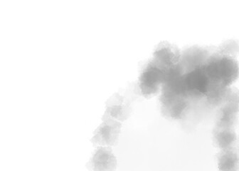 smoke plume of rising grey cloud or steam with copy space on transparent background png file type 