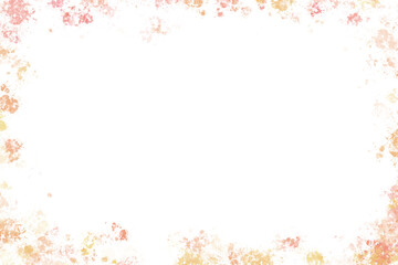 soft pink orange watercolor paint splash frame border transparent background png