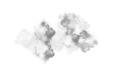 isolated black and white fluffy smoke or cloud shape with soft edges on transparent background 