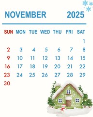 snow themed calendar