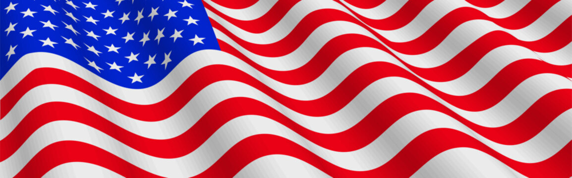 American Flag Flowing in the Wind