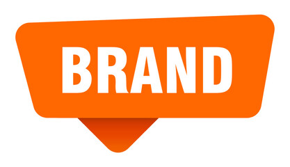 brand sticker. brand orange sign isolated on transpatent background