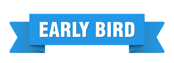 early bird ribbon isolated on transparent background. early bird ribbon