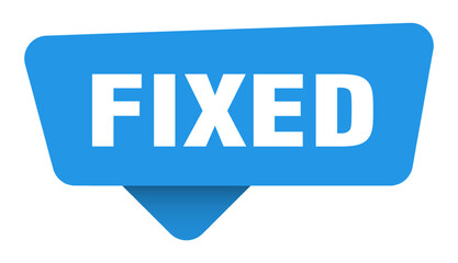 fixed sticker. fixed blue sign isolated on transpatent background