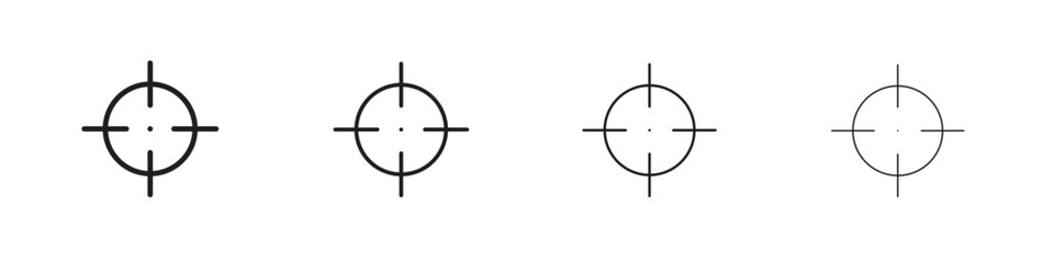 Obraz premium Bullseye pointer icon set. editable stroke eps 10 vector illustration.