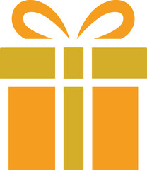 Orange gift box with ribbon