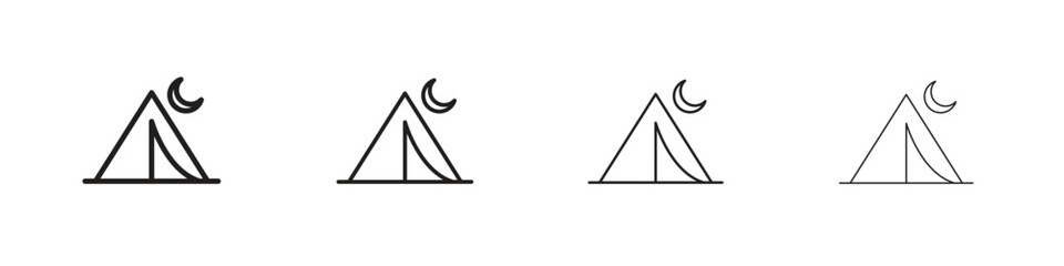 Camping icon set. editable stroke eps 10 vector illustration. © ramsey