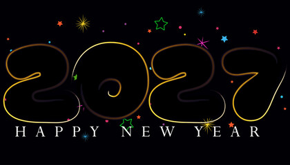 Happy New Year 2027 Celebration Festive Holiday Background Design