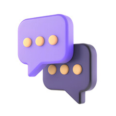 3d purple online chatting bubble icon for UI UX web mobile apps social media ads designs