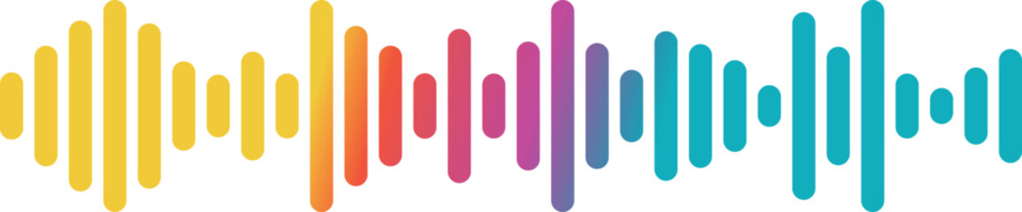 Colorful sound waveform visualization with vertical bars