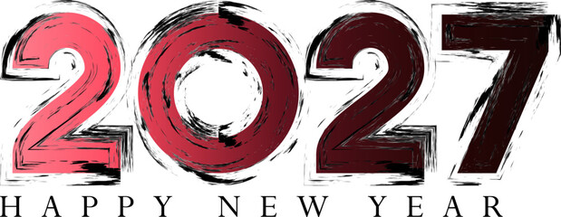 Happy New Year 2027 grunge artistic festive design vector illustration