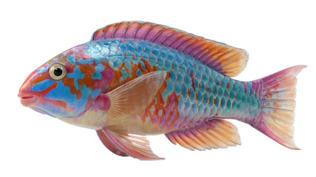 Vibrant fish showcasing colorful scales and aquatic beauty. or transparent background