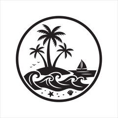 tropical island vector illustration
